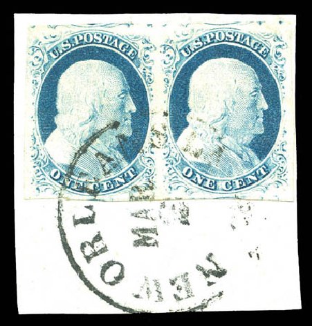 Cost of US Stamp Scott Catalogue # 9 - 1852 1c Franklin. Matthew Bennett International, Dec 2008, Sale 330, Lot 1366