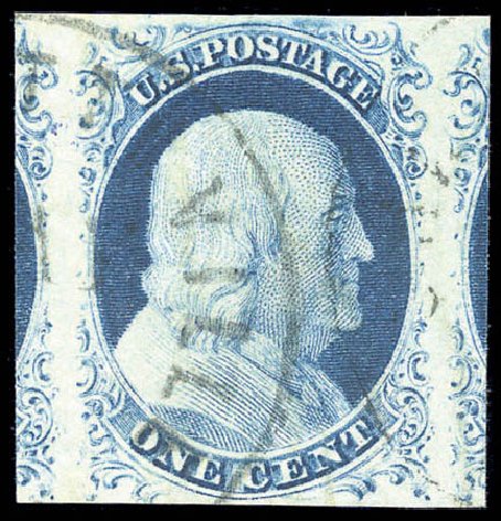 Prices of US Stamps Scott Cat. #9: 1852 1c Franklin. Matthew Bennett International, Sep 2010, Sale 331, Lot 336
