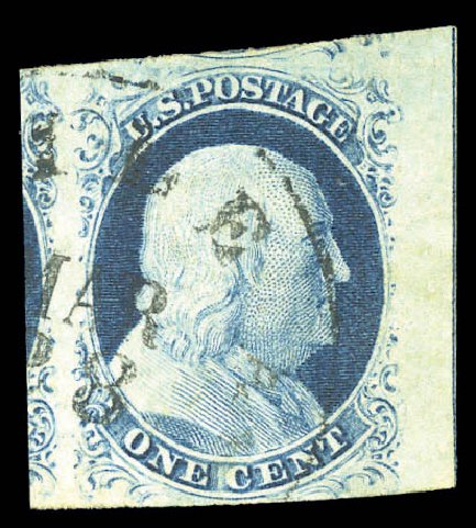 Costs of US Stamp Scott Cat. # 9 - 1852 1c Franklin. Matthew Bennett International, Sep 2010, Sale 333, Lot 3286