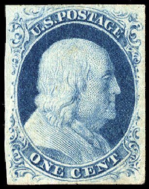 US Stamps Price Scott Catalog # 9: 1c 1852 Franklin. Cherrystone Auctions, Apr 2012, Sale 201204, Lot 16