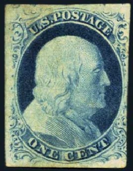 US Stamps Prices Scott Catalogue #9: 1852 1c Franklin. Harmer-Schau Auction Galleries, Nov 2014, Sale 103, Lot 86