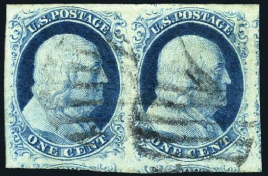 US Stamps Value Scott # 9: 1852 1c Franklin. Harmer-Schau Auction Galleries, Jun 2008, Sale 78, Lot 1236
