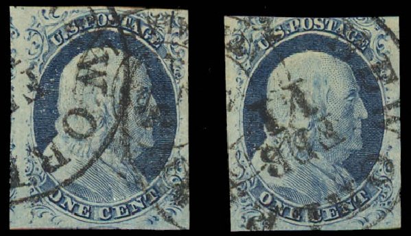 Value of US Stamps Scott 9 - 1c 1852 Franklin. Daniel Kelleher Auctions, Jul 2011, Sale 625, Lot 646