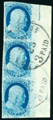 US Stamps Price Scott Cat. 9: 1c 1852 Franklin. Schuyler J. Rumsey Philatelic Auctions, Apr 2015, Sale 60, Lot 1926