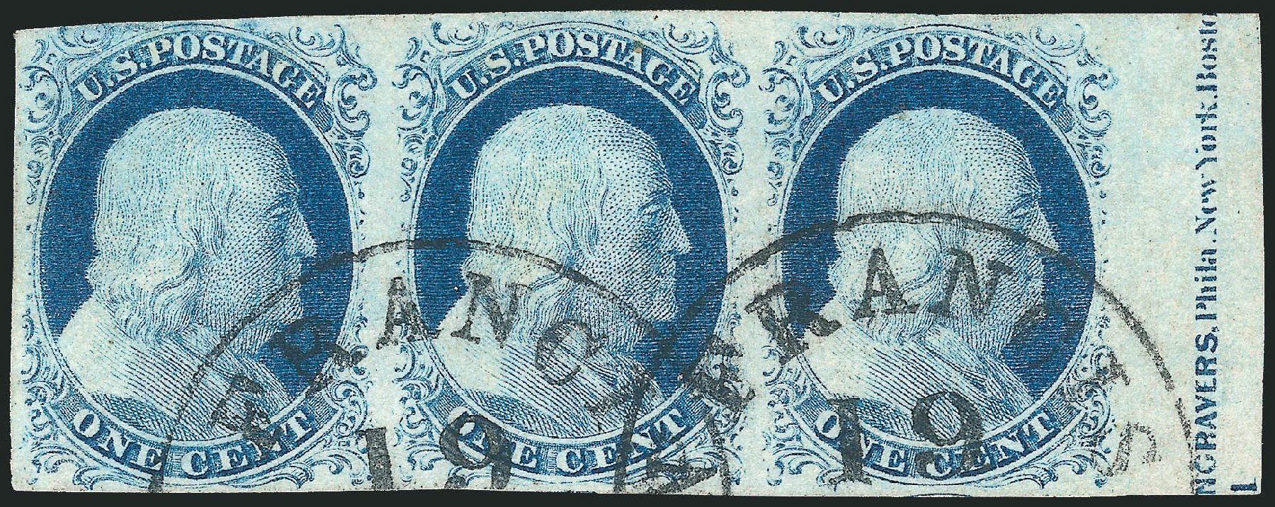 US Stamps Prices Scott Catalogue 9: 1852 1c Franklin. Robert Siegel Auction Galleries, Sep 2010, Sale 994, Lot 776