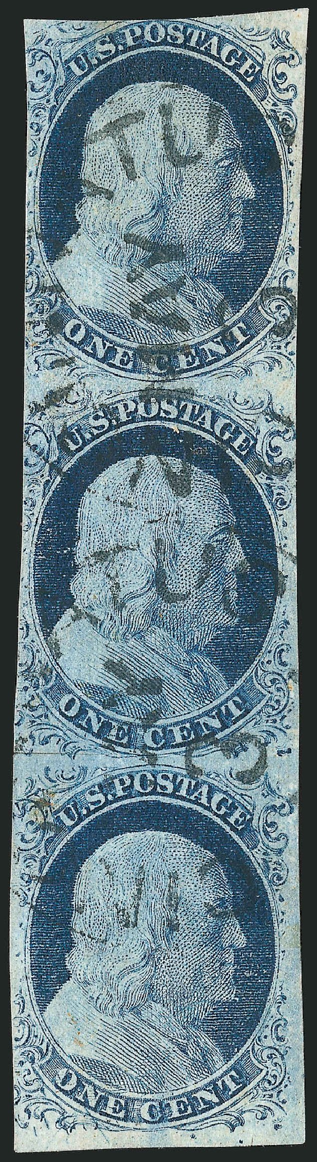 Cost of US Stamps Scott Catalogue #9 - 1852 1c Franklin. Robert Siegel Auction Galleries, Sep 2010, Sale 994, Lot 796