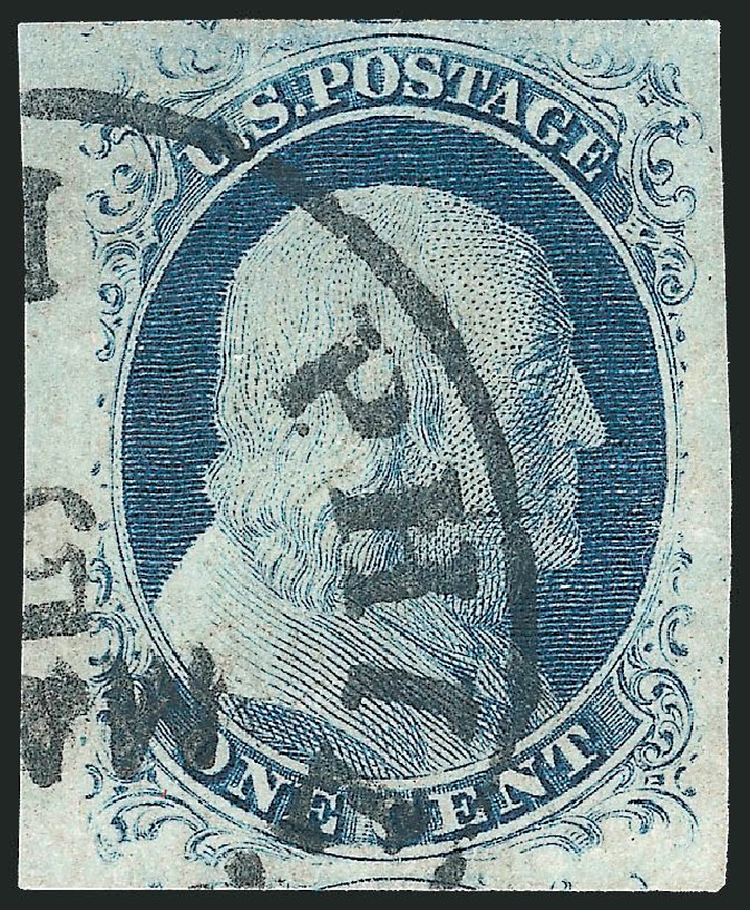 Cost of US Stamp Scott Catalogue 9: 1c 1852 Franklin. Robert Siegel Auction Galleries, Oct 2010, Sale 997, Lot 5146