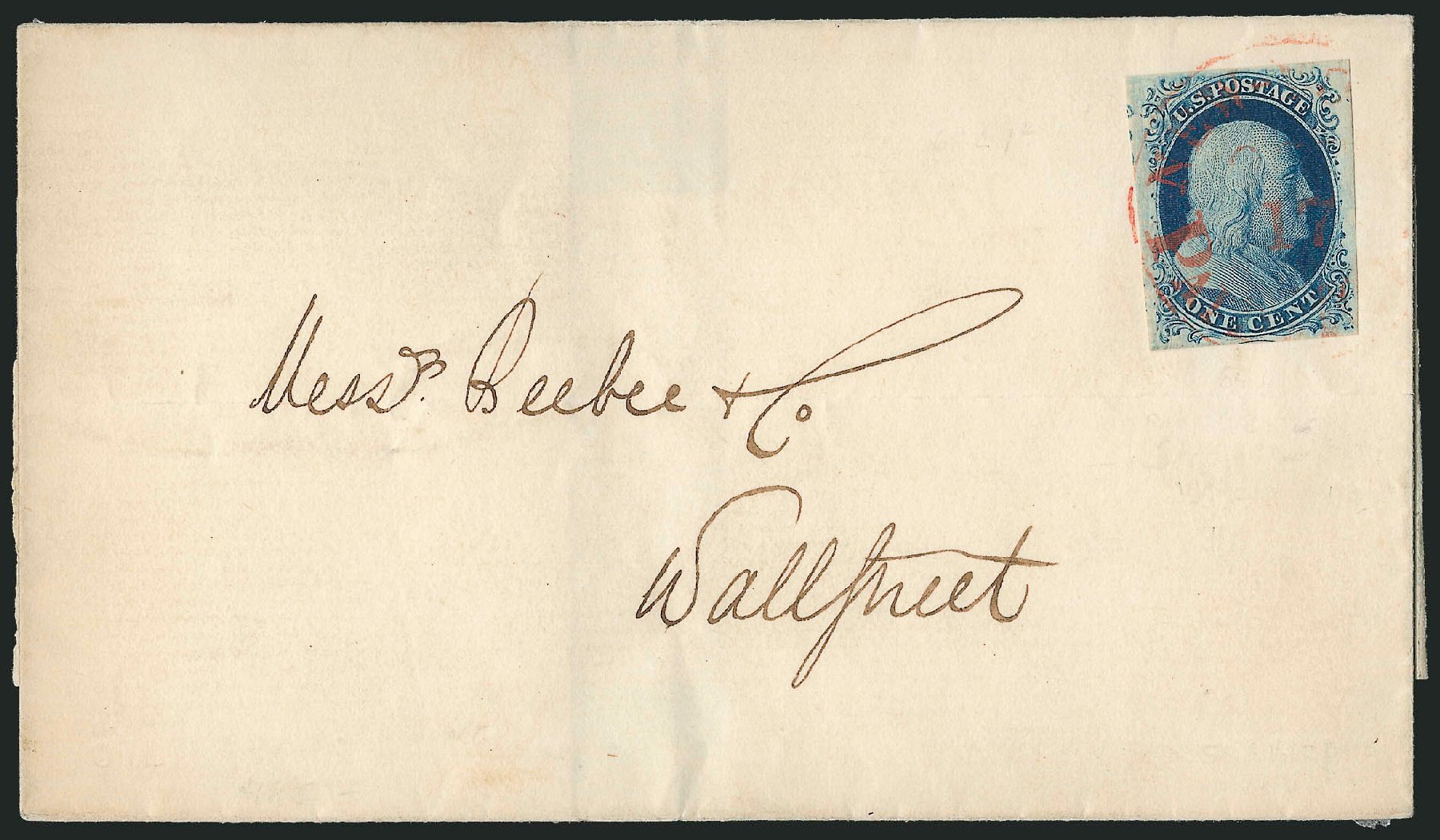 US Stamps Price Scott Cat. #9: 1c 1852 Franklin. Robert Siegel Auction Galleries, Dec 2010, Sale 998, Lot 236