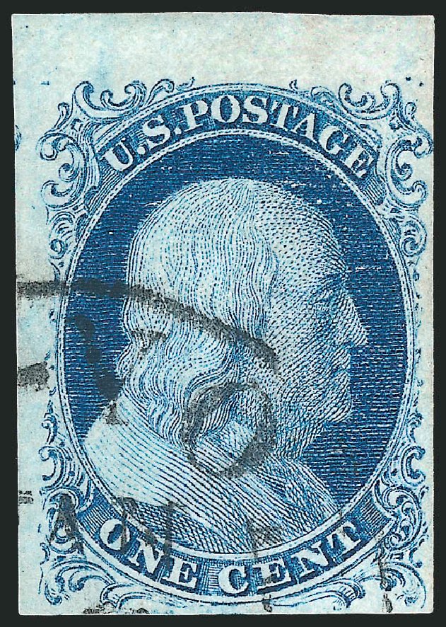 Values of US Stamp Scott Catalogue #9 - 1c 1852 Franklin. Robert Siegel Auction Galleries, Dec 2010, Sale 998, Lot 76