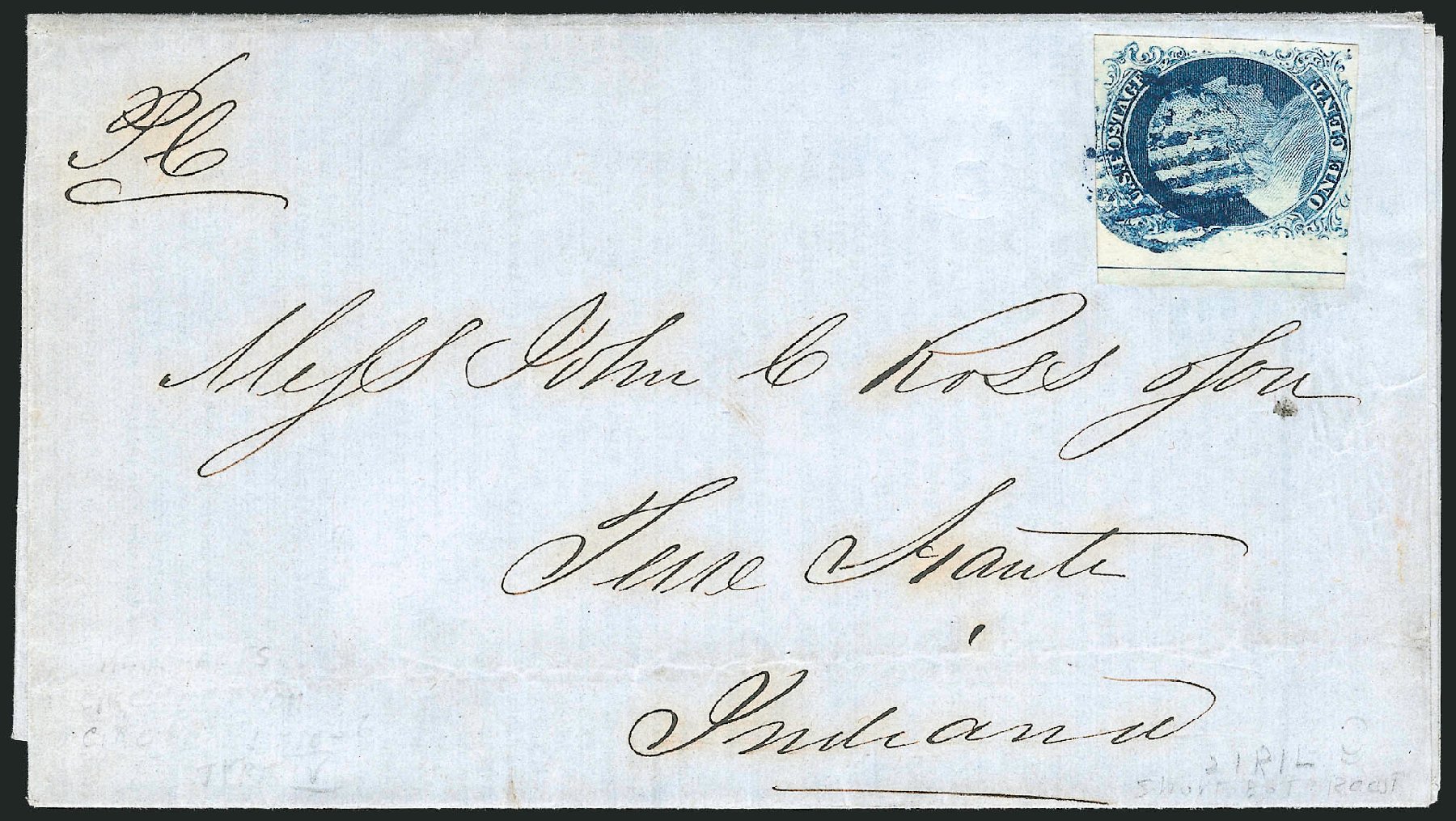 US Stamps Value Scott Catalog 9 - 1c 1852 Franklin. Robert Siegel Auction Galleries, Dec 2010, Sale 998, Lot 96