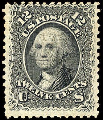 Prices of US Stamps Scott #90: 12c 1868 Washington Grill. Cherrystone Auctions, Apr 2010, Sale 201004, Lot 127