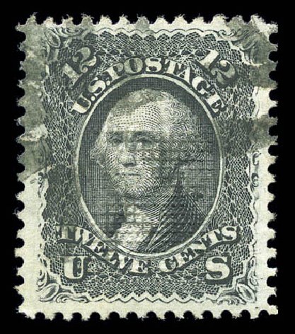 US Stamp Price Scott Catalogue # 90: 1868 12c Washington Grill. Matthew Bennett International, Sep 2010, Sale 331, Lot 438