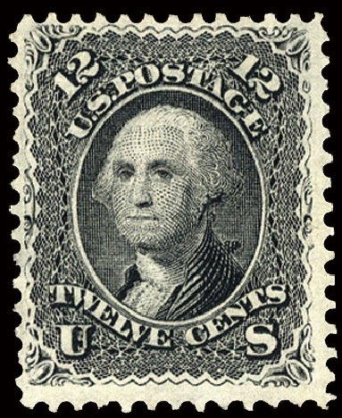 Value of US Stamps Scott 90: 1868 12c Washington Grill. Cherrystone Auctions, Nov 2010, Sale 201011, Lot 88