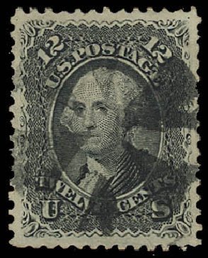 Values of US Stamps Scott Catalog # 90 - 1868 12c Washington Grill. Daniel Kelleher Auctions, Oct 2012, Sale 632, Lot 1008