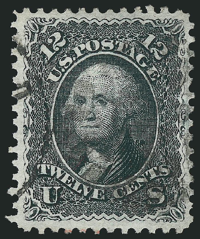 Prices of US Stamps Scott Catalog #90 - 1868 12c Washington Grill. Robert Siegel Auction Galleries, Mar 2012, Sale 1019, Lot 418