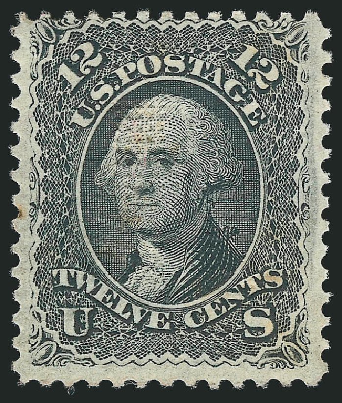 US Stamp Values Scott Cat. # 90 - 1868 12c Washington Grill. Robert Siegel Auction Galleries, Feb 2015, Sale 1092, Lot 1068
