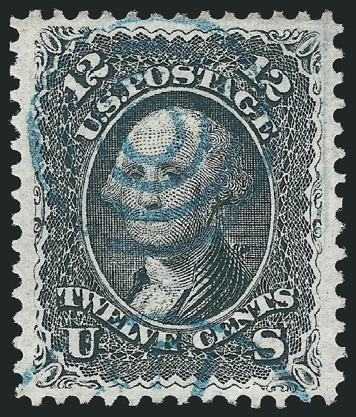 Values of US Stamps Scott Catalog # 90 - 1868 12c Washington Grill. Robert Siegel Auction Galleries, Oct 2010, Sale 995, Lot 2018