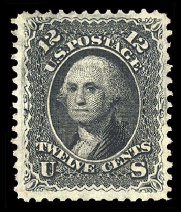 Costs of US Stamp Scott # 90: 1868 12c Washington Grill. Cherrystone Auctions, Oct 2012, Sale 201210, Lot 69
