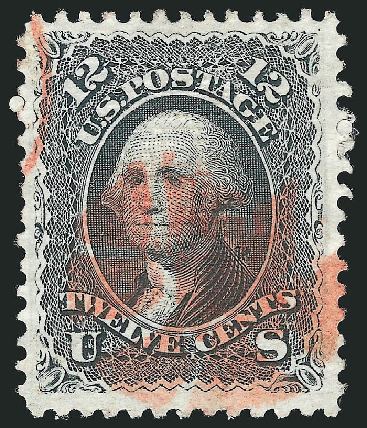 US Stamp Price Scott Cat. #90 - 12c 1868 Washington Grill. Robert Siegel Auction Galleries, Sep 2010, Sale 993, Lot 499