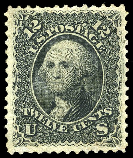 Value of US Stamps Scott # 90 - 1868 12c Washington Grill. Matthew Bennett International, May 2014, Sale 350, Lot 160