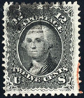 Prices of US Stamp Scott Catalogue #90 - 1868 12c Washington Grill. Cherrystone Auctions, Jan 2008, Sale 200801, Lot 1090