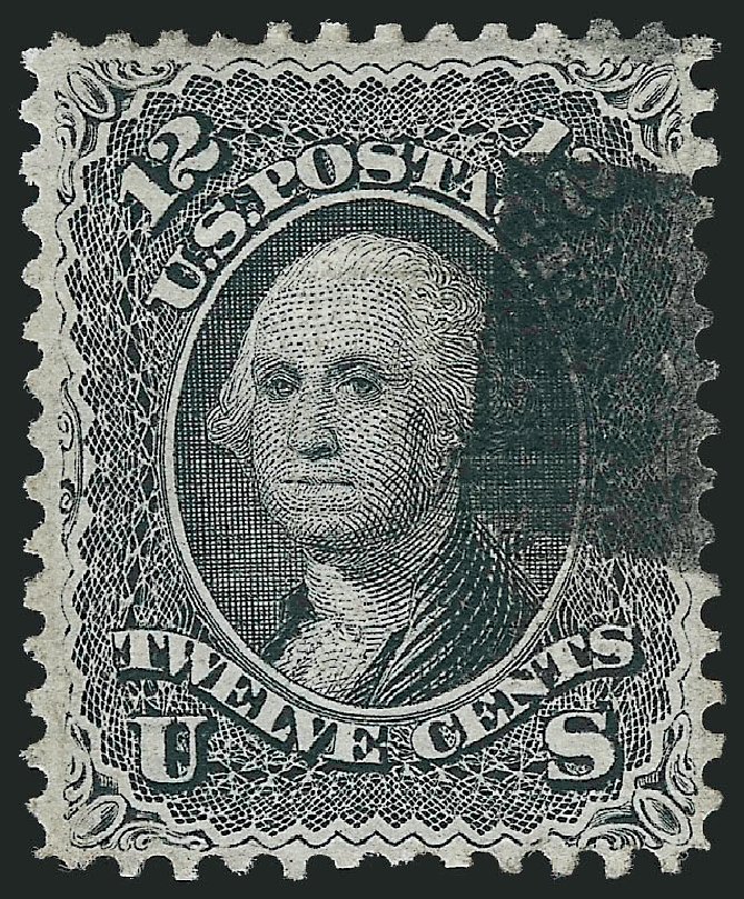 US Stamps Prices Scott Catalog 90: 1868 12c Washington Grill. Robert Siegel Auction Galleries, Dec 2008, Sale 967, Lot 4200