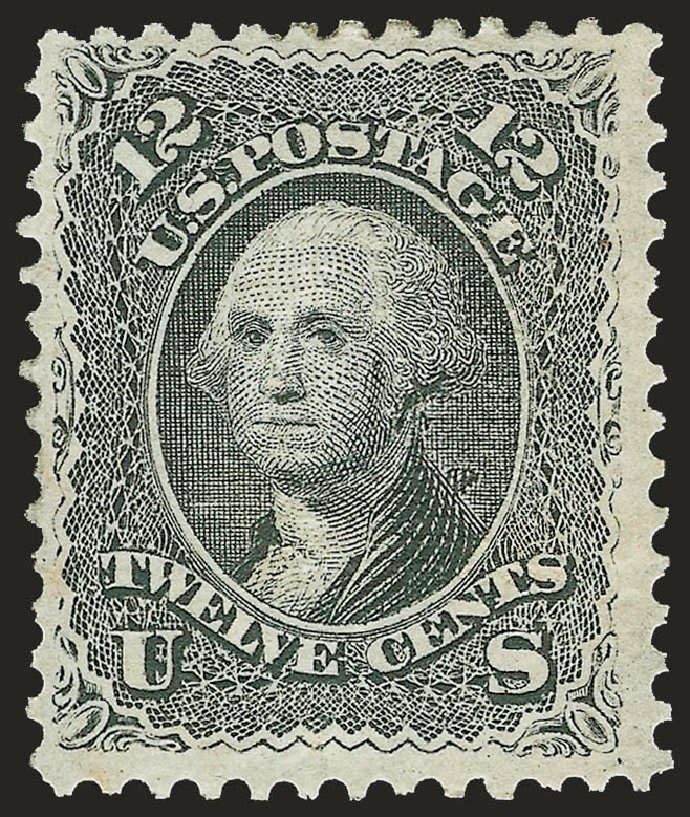 Values of US Stamp Scott Catalogue 90 - 1868 12c Washington Grill. Robert Siegel Auction Galleries, Apr 2009, Sale 972, Lot 3090