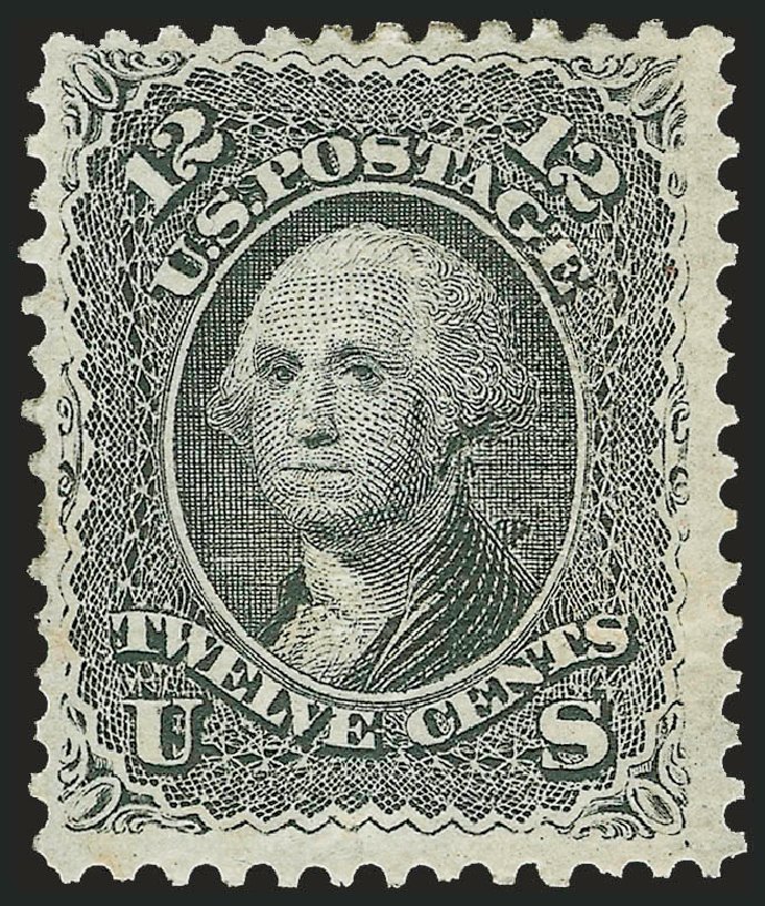 Costs of US Stamp Scott Catalogue 90 - 12c 1868 Washington Grill. Robert Siegel Auction Galleries, Feb 2010, Sale 983, Lot 60