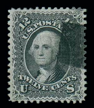US Stamp Value Scott #90 - 1868 12c Washington Grill. Matthew Bennett International, Dec 2007, Sale 323, Lot 241