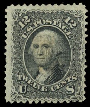 Cost of US Stamps Scott Cat. # 90: 1868 12c Washington Grill. Daniel Kelleher Auctions, Mar 2014, Sale 650, Lot 2541