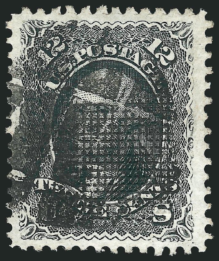 US Stamp Prices Scott Cat. # 90: 12c 1868 Washington Grill. Robert Siegel Auction Galleries, Oct 2012, Sale 1032, Lot 3161