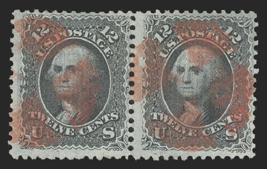US Stamps Price Scott 90: 12c 1868 Washington Grill. Spink Shreves Galleries, Jul 2012, Sale 140, Lot 131