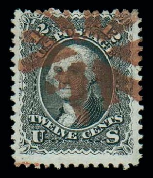 Value of US Stamps Scott # 90: 12c 1868 Washington Grill. Matthew Bennett International, Dec 2007, Sale 325, Lot 1544