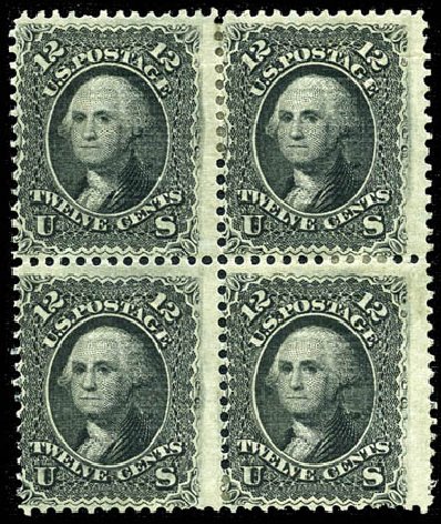 Values of US Stamps Scott Cat. # 90 - 1868 12c Washington Grill. Matthew Bennett International, Sep 2011, Sale 338, Lot 1765