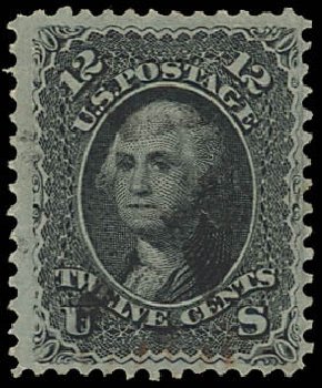 Price of US Stamps Scott Catalogue 90: 1868 12c Washington Grill. Daniel Kelleher Auctions, Jun 2012, Sale 630, Lot 1302