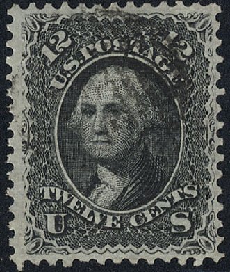 US Stamp Prices Scott 90 - 12c 1868 Washington Grill. Cherrystone Auctions, May 2008, Sale 200805, Lot 133