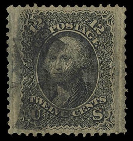 US Stamp Value Scott # 90: 12c 1868 Washington Grill. Daniel Kelleher Auctions, Oct 2011, Sale 626, Lot 113