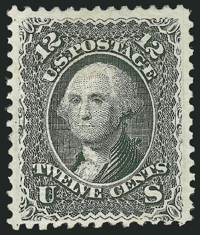 Price of US Stamps Scott Catalog # 90 - 12c 1868 Washington Grill. Robert Siegel Auction Galleries, Nov 2013, Sale 1057, Lot 653