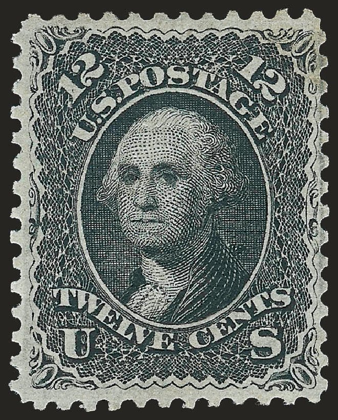 US Stamp Price Scott Catalog # 90: 1868 12c Washington Grill. Robert Siegel Auction Galleries, Jan 2009, Sale 968, Lot 113