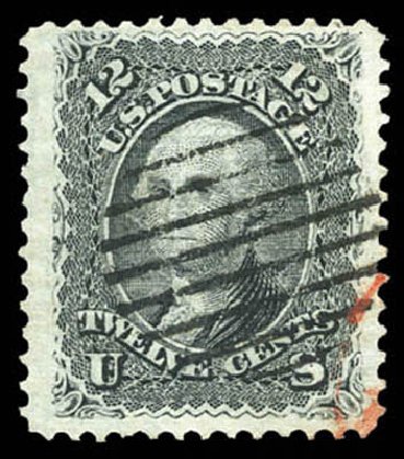 US Stamps Prices Scott Cat. 90: 1868 12c Washington Grill. Matthew Bennett International, Mar 2011, Sale 337, Lot 2556