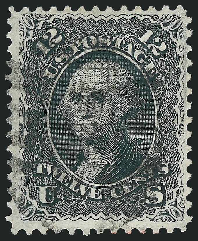 US Stamp Prices Scott Catalog 90: 1868 12c Washington Grill. Robert Siegel Auction Galleries, Mar 2011, Sale 1007, Lot 2236