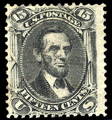 Prices of US Stamp Scott Catalog #91 - 15c 1868 Lincoln Grill. Cherrystone Auctions, Jan 2010, Sale 201001, Lot 77
