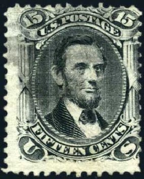 Costs of US Stamps Scott 91: 1868 15c Lincoln Grill. Harmer-Schau Auction Galleries, Oct 2009, Sale 83, Lot 347