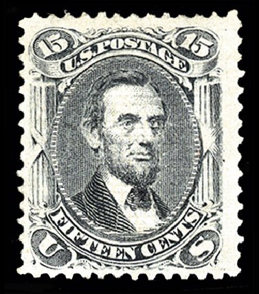 Cost of US Stamps Scott # 91 - 1868 15c Lincoln Grill. Cherrystone Auctions, Jun 2011, Sale 201106, Lot 28
