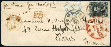 US Stamp Values Scott Catalog # 91: 15c 1868 Lincoln Grill. Harmer-Schau Auction Galleries, Jul 2010, Sale 86, Lot 378