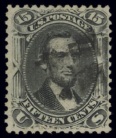 Price of US Stamps Scott Cat. # 91 - 15c 1868 Lincoln Grill. Daniel Kelleher Auctions, Feb 2013, Sale 634, Lot 79