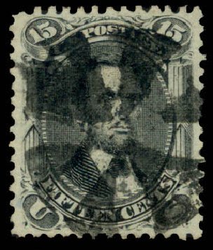 US Stamp Values Scott # 91 - 15c 1868 Lincoln Grill. Daniel Kelleher Auctions, Apr 2013, Sale 636, Lot 121