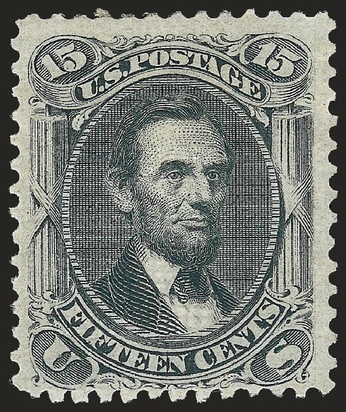 Cost of US Stamps Scott Cat. 91: 1868 15c Lincoln Grill. Robert Siegel Auction Galleries, Dec 2008, Sale 967, Lot 4201