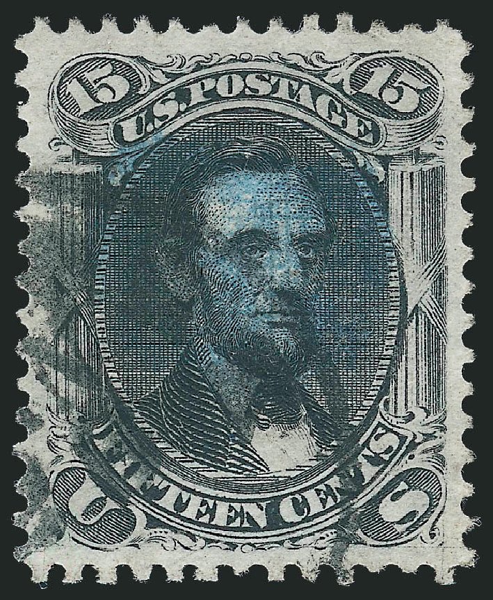 Price of US Stamps Scott Catalogue # 91: 1868 15c Lincoln Grill. Robert Siegel Auction Galleries, Jun 2012, Sale 1024, Lot 154