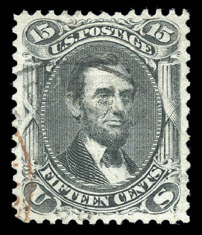 Prices of US Stamps Scott Catalog # 91: 15c 1868 Lincoln Grill. Matthew Bennett International, Sep 2010, Sale 333, Lot 3465